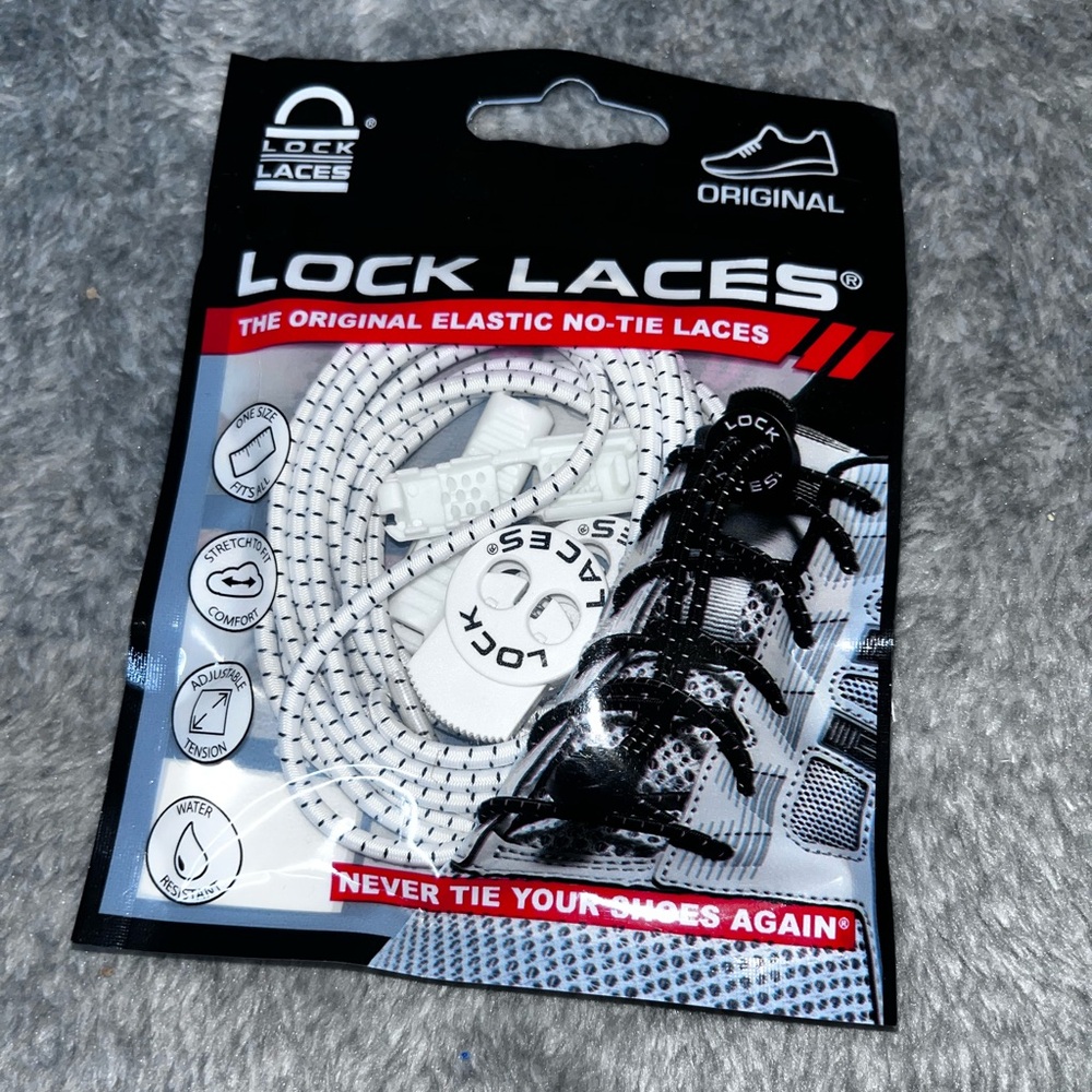 Lock Laces New Shoelaces Original Elastic NO-TIE Unopened White